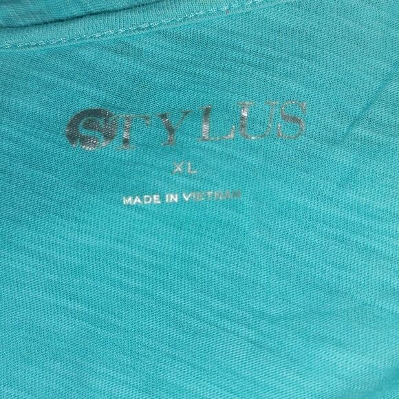 Stylus light bluish tuquoise butterfly style sleeve  tunic top  Sz XL - Picture 5 of 5